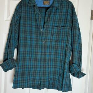 Pendleton Green and Blue Plaid Men's Shirt